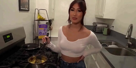my step sister can t cook and asks me for help in exchange for her her boobs mina luxx chad alva