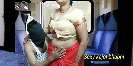 indian aunty fucking in coach with her son in a journey and sucking cock and take cum in pussy