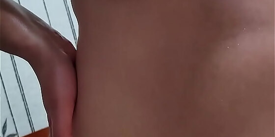 oiled emma give me a handjob and pussy teasing with titjob and riding pussy closeup