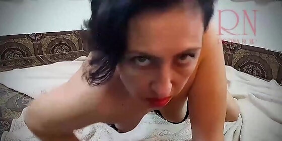lady puts on nylon white socks and shows her beautiful legs her lips are very sensitive nails with