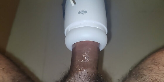 trying the automatic male suction masturbator