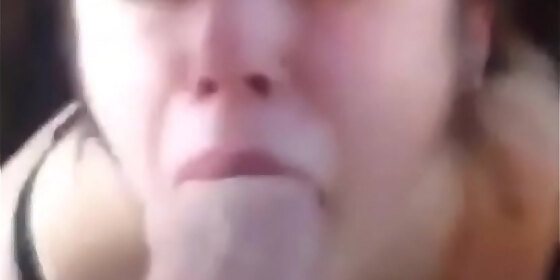 claire swallows the cum from a very big cock