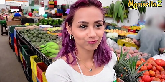 mamacitaz hot latina teen veronica leal gets picked up from market and hardcore banged on cam