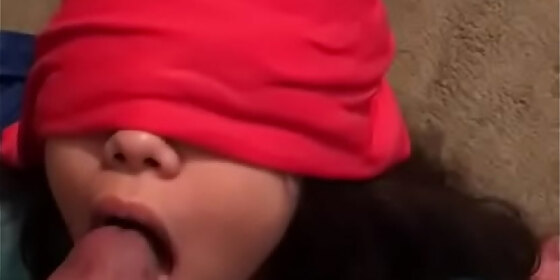 blindfold blowjob