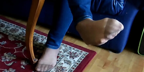 my girl is doing different nylon feetplay