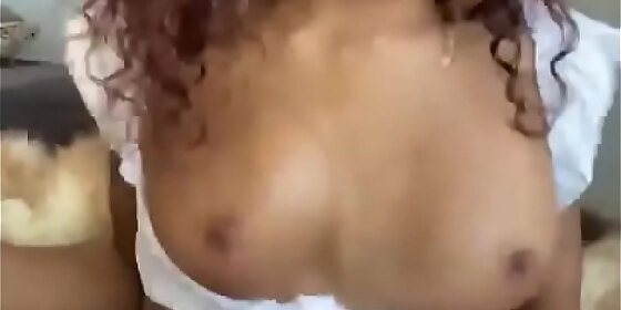 curly girl eats the dildo