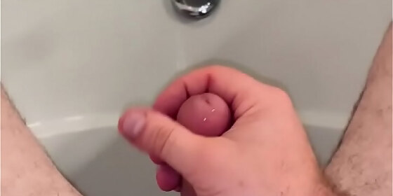 pierced milf golden shower on husband cock