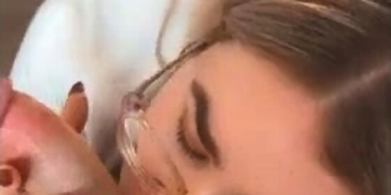 blonde blowjob babe performs a sloppy pov cocksucking