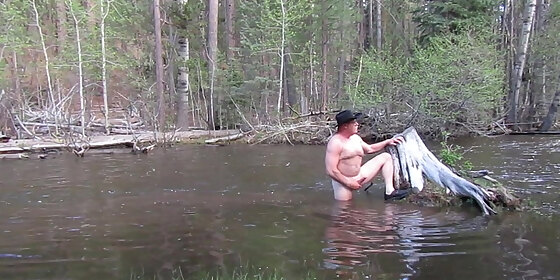 naked bathing in the river