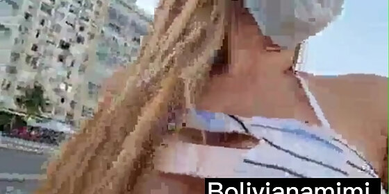 no pantys at the beach of copacabana showing my pussy teasing full video on bolivianamimi tv