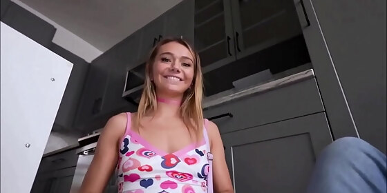 stepdaughterpov petite blonde teen stepdaughter lets stepdad fuck her on kitchen counter pov mia kay