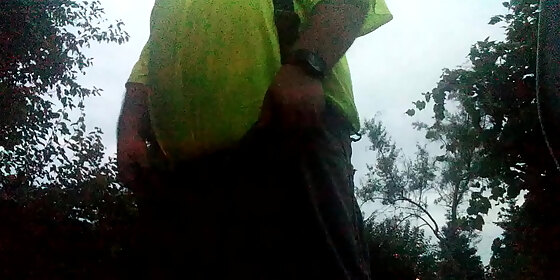 peeing outside
