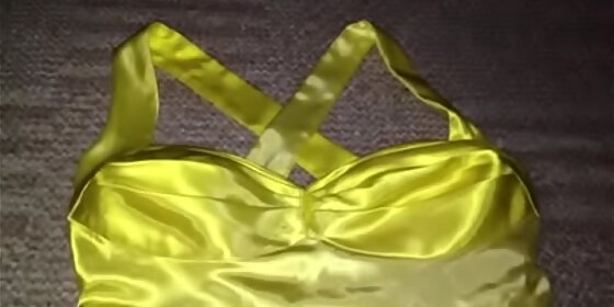 yellow white ombre satin homecoming dress