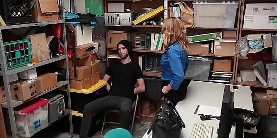shoplyfter hot milf dominates young thief for stealing