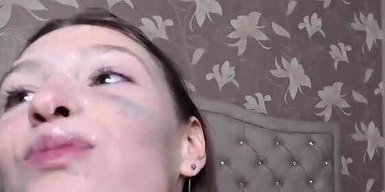 hot slim body teen get big facial after hard anal pounding l
