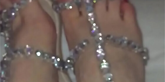 cumming on wifes feet