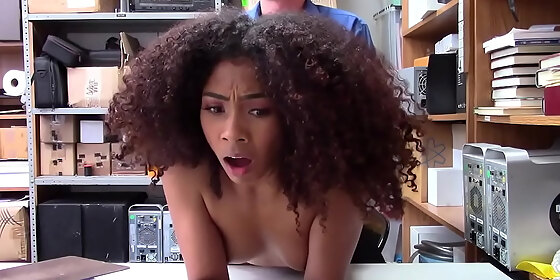 ebony teen babe got easily scared and agrees for sex nia nixon