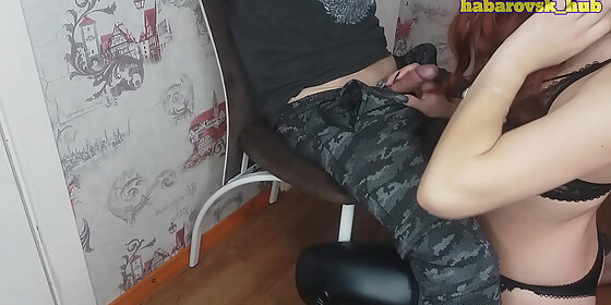 hot redhead beauty enjoys cum