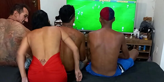 the hot milf danny hot arrives in the middle of the game and stops everything and everyone throws the dick in the little bitch s pussy until ju