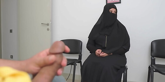 this muslim woman is shocked i take out my cock in hospital waiting room