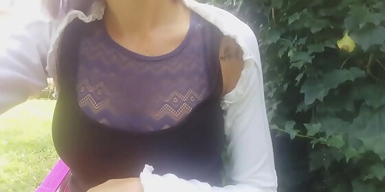 my m pees in the garden what mischief and then she touches her
