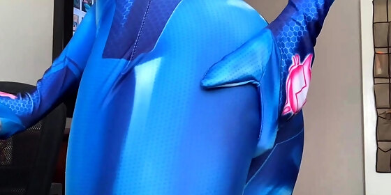 latex slut solo anal masturbation