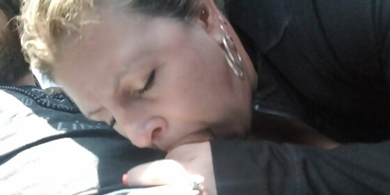 milf swallows load in car hot throatpie