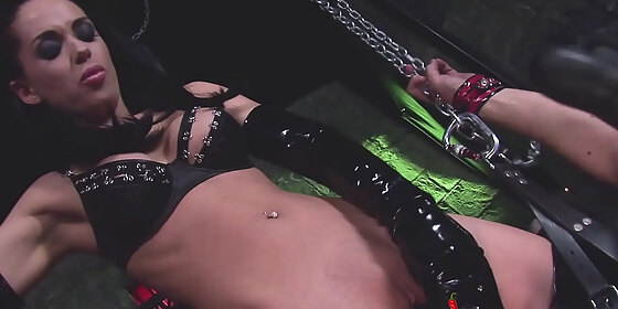 spice my sexlife fem dom dominating latex wearing milf bangs slave boy