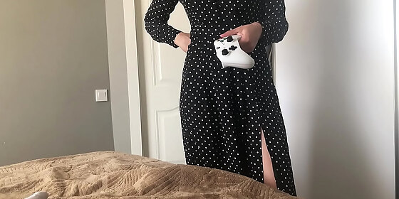 step sister couldn t masturbate with gamepad and replaced it with her stepbrother s cock