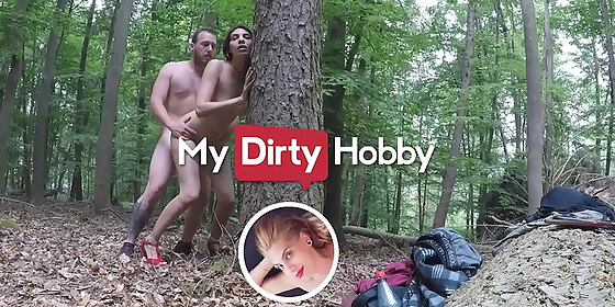 brunette hottie mila hase gets horny gets undressed rides her man s cock outdoors my dirty hobby