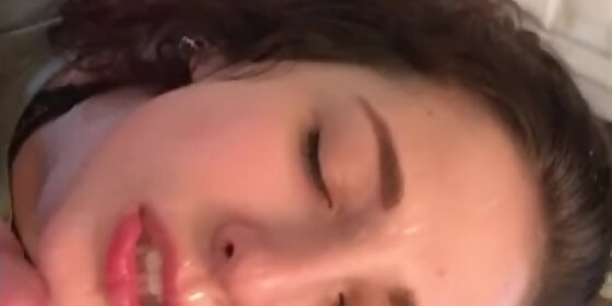 sexy 18 year old gets a messy facial