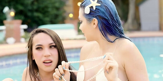 two beautiful mermaids outdoor fucking