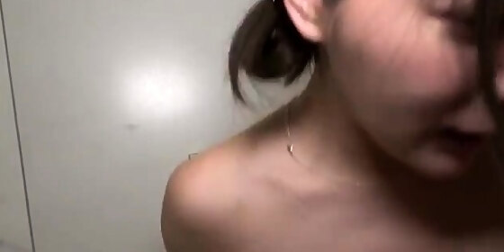 japanese milf toys her pussy in the shower