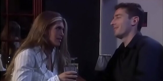 gentleman springs for charming lady aria with big jahoobies with red ripe wine and his massive cock