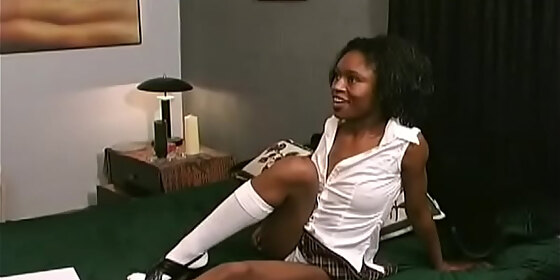cheerful maid is spreading her erotic snatch