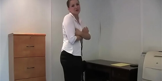 woman to strip in office