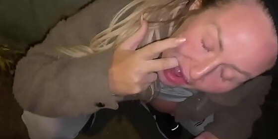 offered a drink on the street to take a cum shot
