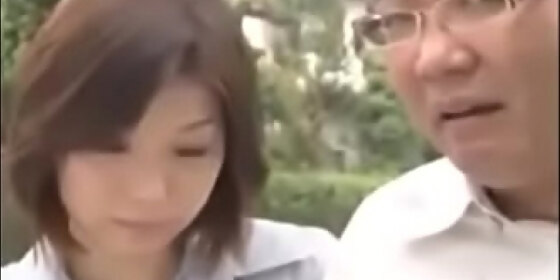 asian husband let his beautiful wife into homeless camp to seduce tramp