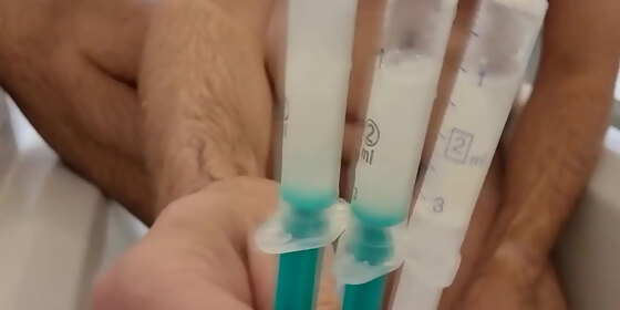masturbating with strangers cum which i got via express postage injecting with syringe