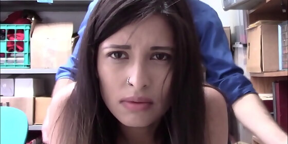 cute petite teen latina employee jasmine gomez caught price tags fucked by boss for no police