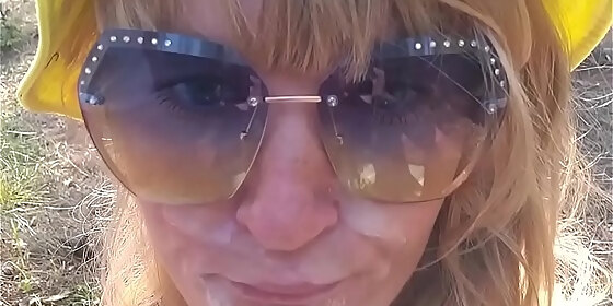 kinky selfie quick fuck in the forest blowjob ass licking doggystyle cum on face outdoor sex