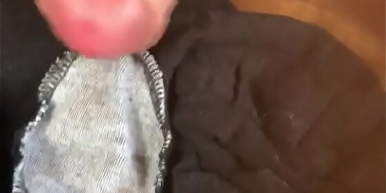 cum shot on her pantyhose gusset