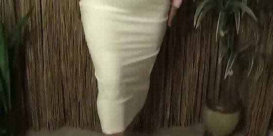 sexy wife in pink sheer dress
