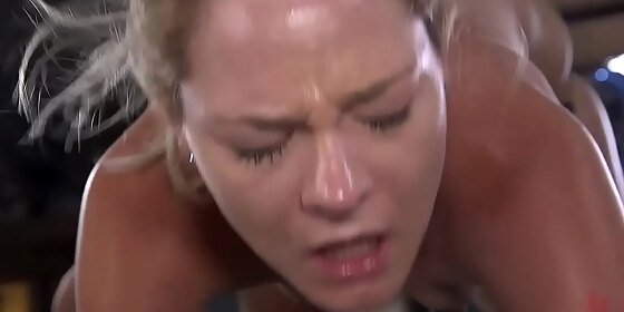 bent over bound blonde rough banged