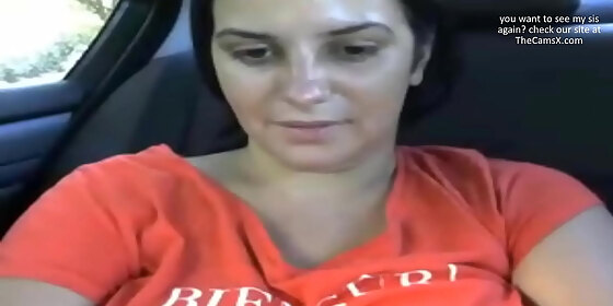 my step sister playing with her boobs and tits