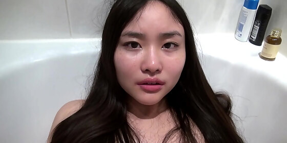wholesome asian teen sophie hara gets caught by her flatmate while having fun in the bathtub and then they fuck passionately