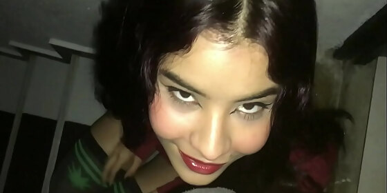 my beautiful stepsister gives me a good blowjob after coming home from a party