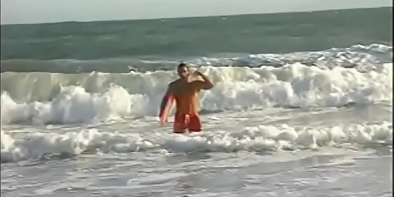hot blonde with big nice tits deepthroating and fucking in various positions on the beach with a muscular stallion