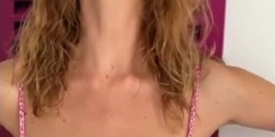 slutty milf playing with her small tits