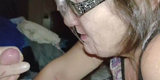 granny s big ass get a mature cum pov on her glasses and face